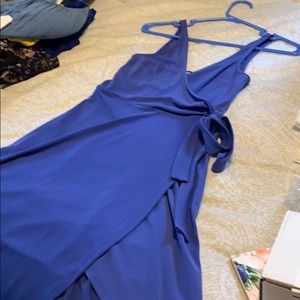 Blue wrap dress